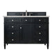 Brittany 48" Single Bathroom Vanity in Black Onyx Single Bathroom Vanity James Martin Vanities Eternal Marfil Quartz 