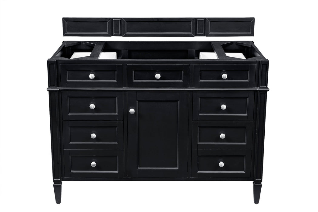 Brittany 48" Single Bathroom Vanity in Black Onyx Single Bathroom Vanity James Martin Vanities Charcoal Soapstone Quartz 