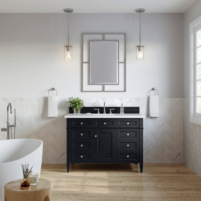 Brittany 48" Single Bathroom Vanity in Black Onyx Single Bathroom Vanity James Martin Vanities Select Your Top 