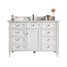 Brittany 48" Single Bathroom Vanity in Bright White Single Bathroom Vanity James Martin Vanities Ethereal Noctis Quartz 