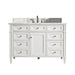 Brittany 48" Single Bathroom Vanity in Bright White Single Bathroom Vanity James Martin Vanities Parisien Bleu Quartz 