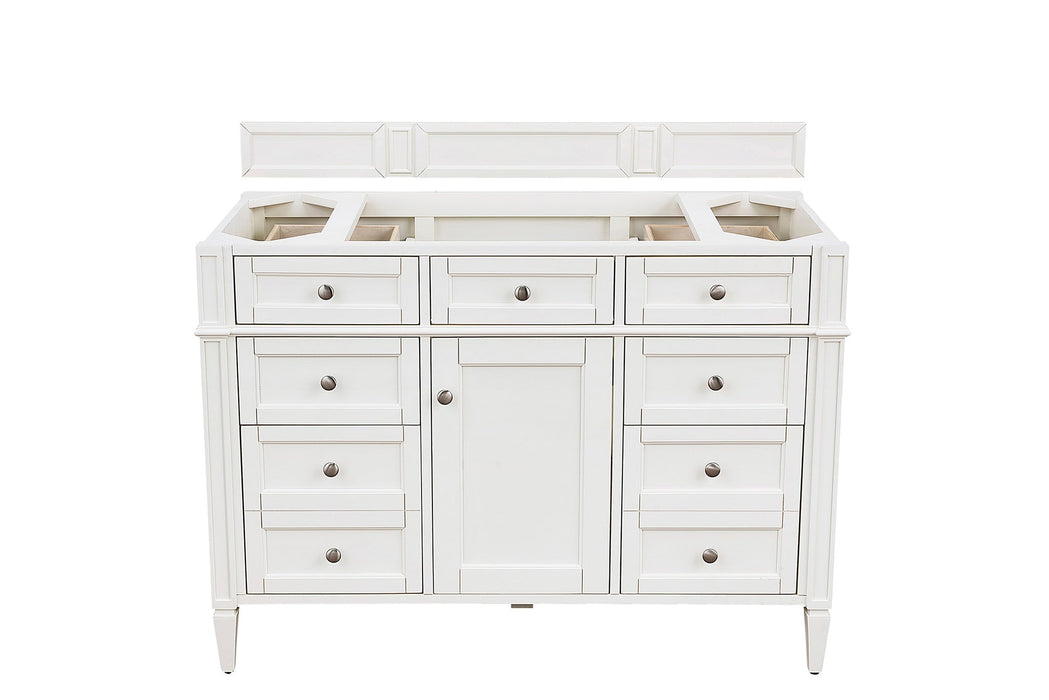 Brittany 48" Single Bathroom Vanity in Bright White Single Bathroom Vanity James Martin Vanities Charcoal Soapstone Quartz 