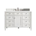 Brittany 48" Single Bathroom Vanity in Bright White Single Bathroom Vanity James Martin Vanities Eternal Marfil Quartz 