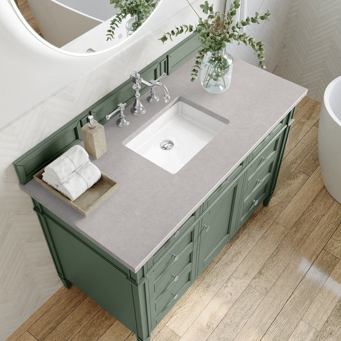 Brittany 48" Single Bathroom Vanity in Smokey Celadon Single Bathroom Vanity James Martin Vanities White Zeus Quartz 