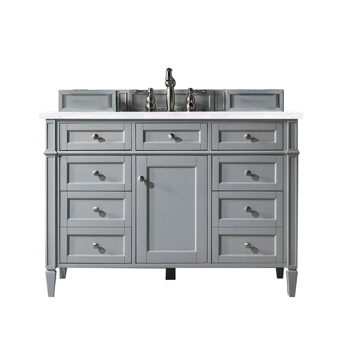 Brittany 48" Single Bathroom Vanity in Urban Gray Single Bathroom Vanity James Martin Vanities Eternal Serena Quartz 