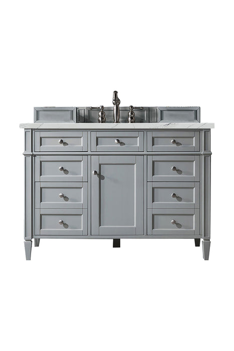 Brittany 48" Single Bathroom Vanity in Urban Gray Single Bathroom Vanity James Martin Vanities Parisien Bleu Quartz 