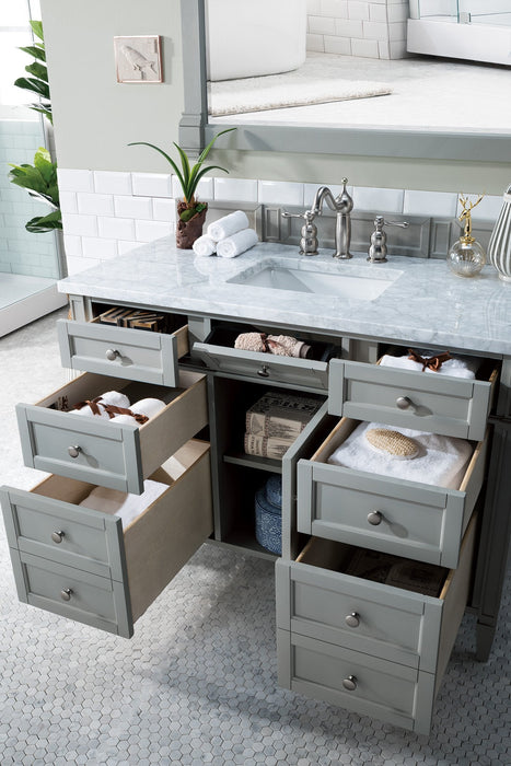 Brittany 48" Single Bathroom Vanity in Urban Gray Single Bathroom Vanity James Martin Vanities Carrara White Marble 