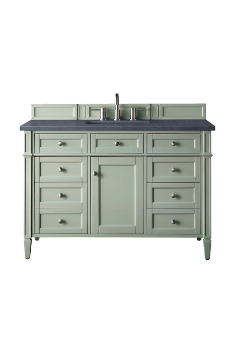 Brittany 48" Single Vanity Cabinet in Sage Green Single Bathroom Vanity James Martin Vanities Eternal Serena Quartz 