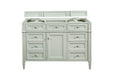 Brittany 48" Single Vanity Cabinet in Sage Green Single Bathroom Vanity James Martin Vanities Charcoal Soapstone Quartz 