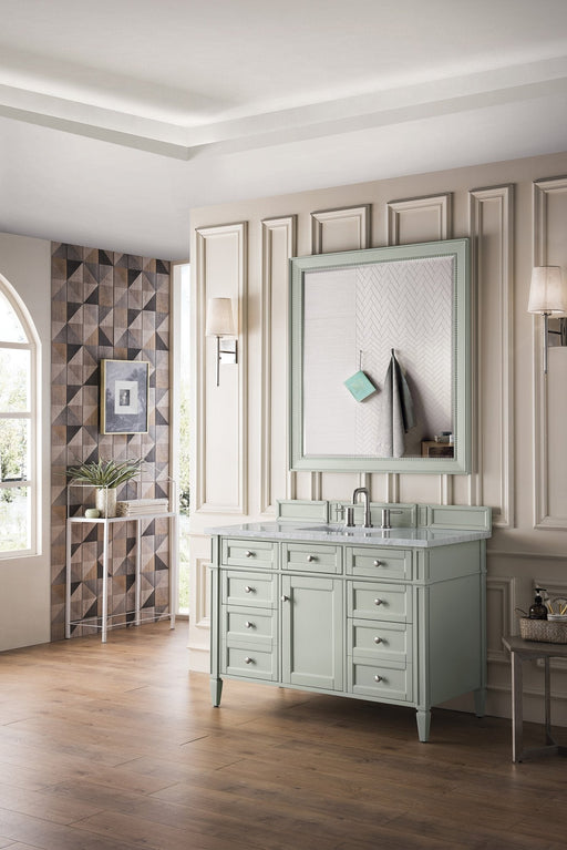 Brittany 48" Single Vanity Cabinet in Sage Green Single Bathroom Vanity James Martin Vanities Arctic Fall Solid Surface 