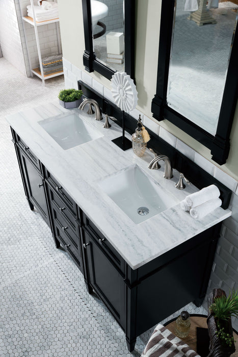 Brittany 60" Double Bathroom Vanity in Black Onyx Double bathroom Vanity James Martin Vanities Charcoal Soapstone Quartz 