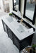 Brittany 60" Double Bathroom Vanity in Black Onyx Double bathroom Vanity James Martin Vanities Charcoal Soapstone Quartz 