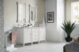 Brittany 60" Double Bathroom Vanity in Bright White Double bathroom Vanity James Martin Vanities Arctic Fall Solid Surface 