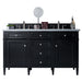 Brittany 60" Double Bathroom Vanity in Black Onyx Double bathroom Vanity James Martin Vanities Lime Delight Quartz 