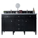 Brittany 60" Double Bathroom Vanity in Black Onyx Double bathroom Vanity James Martin Vanities Parisien Bleu Quartz 