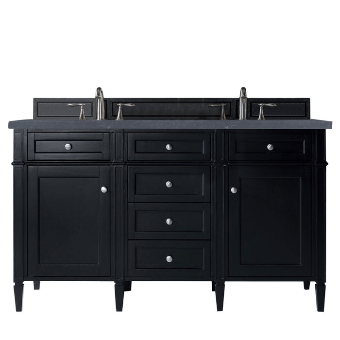 Brittany 60" Double Bathroom Vanity in Black Onyx