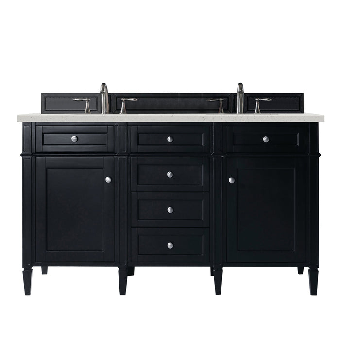 Brittany 60" Double Bathroom Vanity in Black Onyx