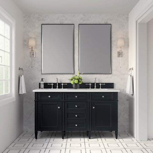 Brittany 60" Double Bathroom Vanity in Black Onyx Double bathroom Vanity James Martin Vanities Select Your Top 