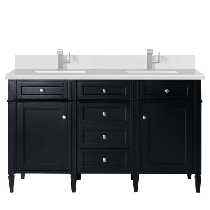 Brittany 60" Double Bathroom Vanity in Black Onyx