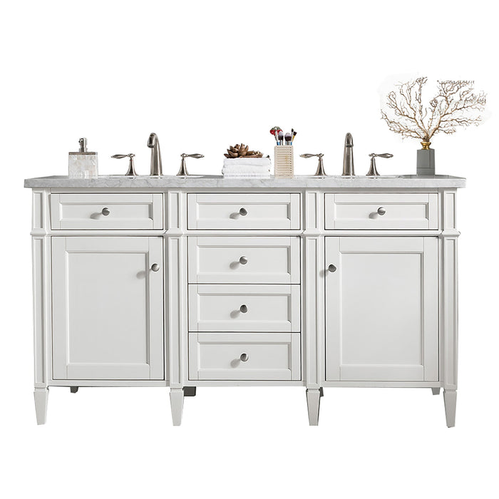 Brittany 60" Double Bathroom Vanity in Bright White