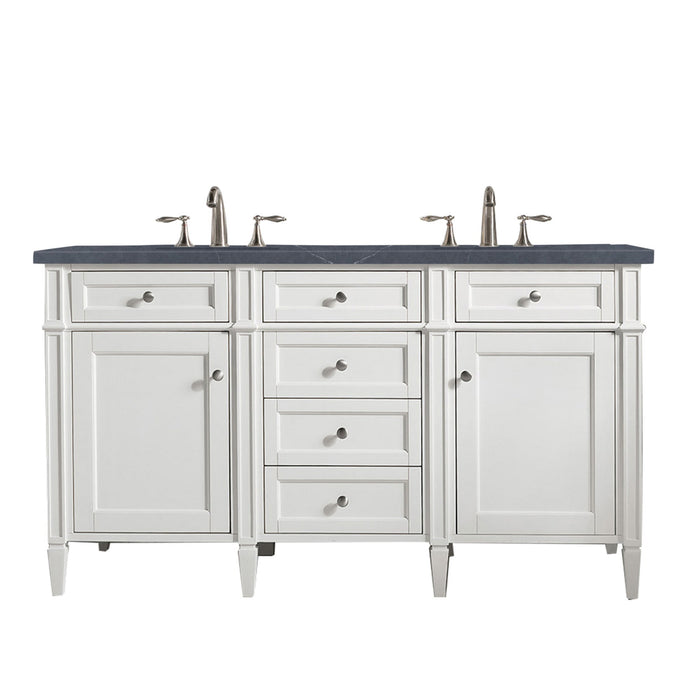 Brittany 60" Double Bathroom Vanity in Bright White