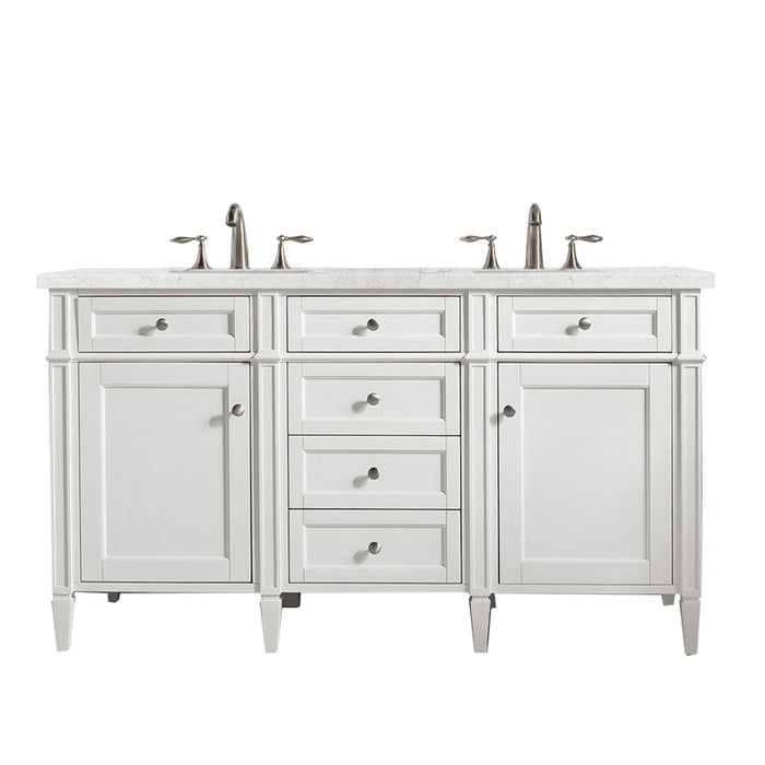 Brittany 60" Double Bathroom Vanity in Bright White