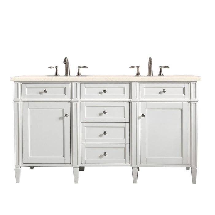 Brittany 60" Double Bathroom Vanity in Bright White