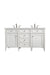 Brittany 60" Double Bathroom Vanity in Bright White Double bathroom Vanity James Martin Vanities White Zeus Quartz 