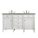 Brittany 60" Double Bathroom Vanity in Bright White Double bathroom Vanity James Martin Vanities Eternal Marfil Quartz 