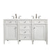 Brittany 60" Double Bathroom Vanity in Bright White Double bathroom Vanity James Martin Vanities Eternal Jasmine Pearl Quartz 