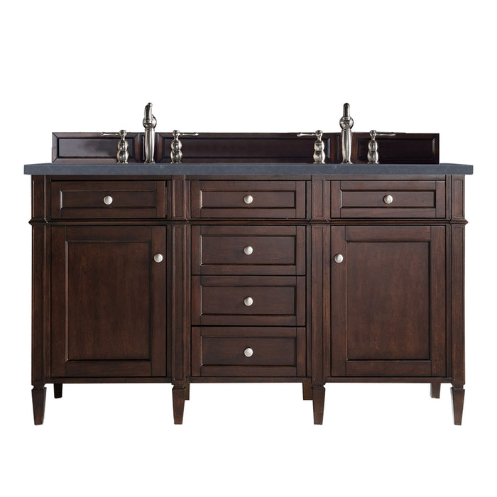 Brittany 60" Double Bathroom Vanity in Burnished Mahogany