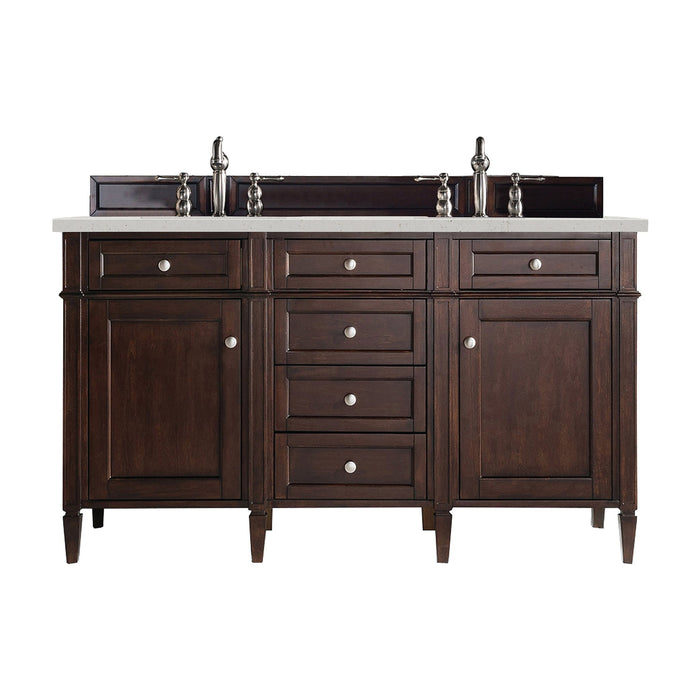 Brittany 60" Double Bathroom Vanity in Burnished Mahogany