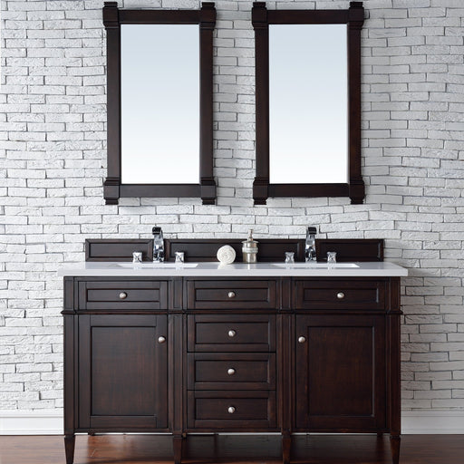 Brittany 60" Double Bathroom Vanity in Burnished Mahogany Double bathroom Vanity James Martin Vanities Select Your Top 