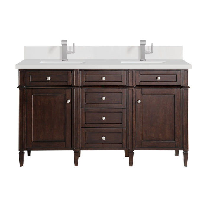 Brittany 60" Double Bathroom Vanity in Burnished Mahogany