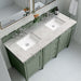 Brittany 60" Double Bathroom Vanity in Smokey Celadon Double bathroom Vanity James Martin Vanities White Zeus Quartz 