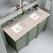 Brittany 60" Double Bathroom Vanity in Smokey Celadon Double bathroom Vanity James Martin Vanities Eternal Jasmine Pearl Quartz 