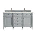 Brittany 60" Double Bathroom Vanity in Urban Gray Double bathroom Vanity James Martin Vanities White Zeus Quartz 