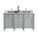 Brittany 60" Double Bathroom Vanity in Urban Gray Double bathroom Vanity James Martin Vanities Eternal Marfil Quartz 