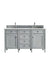 Brittany 60" Double Bathroom Vanity in Urban Gray Double bathroom Vanity James Martin Vanities Victorian Silver Quartz 