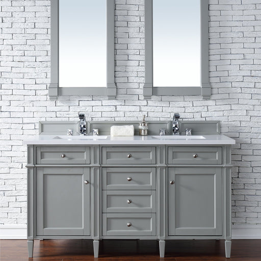 Brittany 60" Double Bathroom Vanity in Urban Gray Double bathroom Vanity James Martin Vanities Select Your Top 