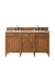 Brittany 60" Double Vanity Cabinet in Saddle Brown Double Bathroom Vanity James Martin Vanities Ethereal Noctis Quartz 