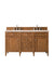 Brittany 60" Double Vanity Cabinet in Saddle Brown Double Bathroom Vanity James Martin Vanities Parisien Bleu Quartz 