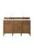 Brittany 60" Double Vanity Cabinet in Saddle Brown Double Bathroom Vanity James Martin Vanities Victorian Silver Quartz 