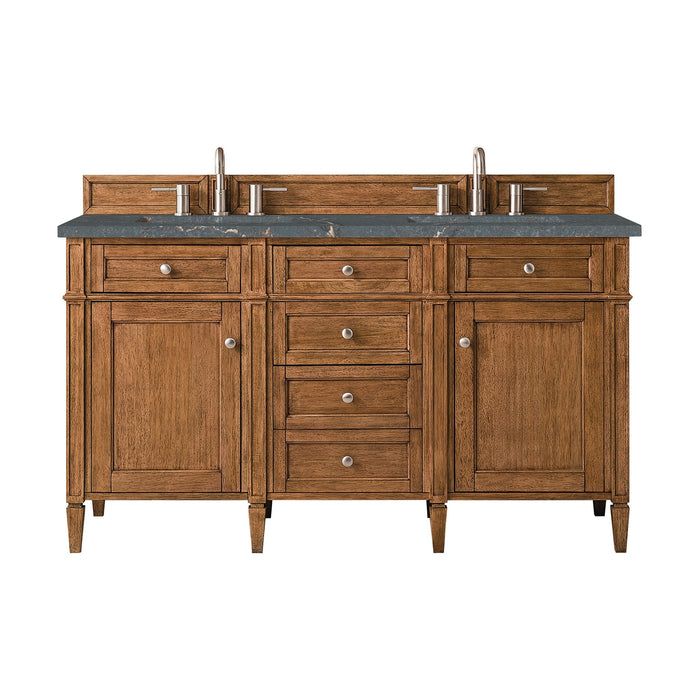 Brittany 60" Double Vanity Cabinet in Saddle Brown