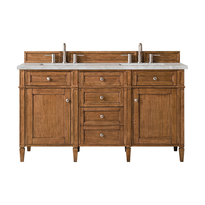 Brittany 60" Double Vanity Cabinet in Saddle Brown