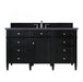 Brittany 60" Single Bathroom Vanity in Black Onyx Single Bathroom Vanity James Martin Vanities Eternal Serena Quartz 