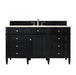 Brittany 60" Single Bathroom Vanity in Black Onyx Single Bathroom Vanity James Martin Vanities Eternal Marfil Quartz 