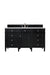 Brittany 60" Single Bathroom Vanity in Black Onyx Single Bathroom Vanity James Martin Vanities Lime Delight Quartz 