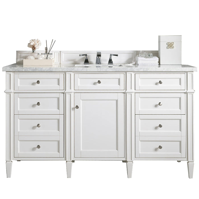 Brittany 60" Single Bathroom Vanity in Bright White