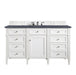 Brittany 60" Single Bathroom Vanity in Bright White Single Bathroom Vanity James Martin Vanities Ethereal Noctis Quartz 